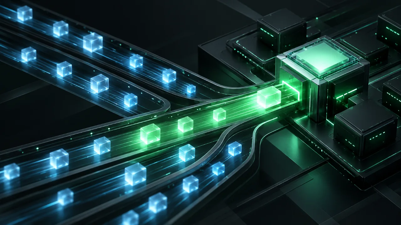 Solana priority fee concept with transaction packets in a compute-unit lane